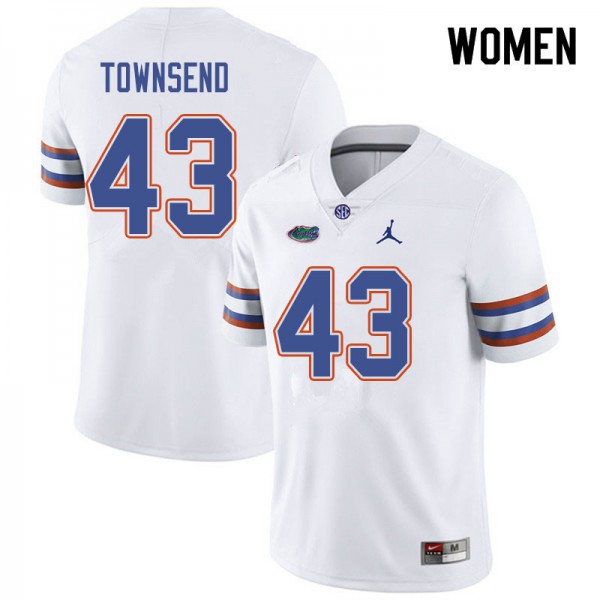 Jordan Brand Women #43 Tommy Townsend Florida Gators College Football Jerseys White